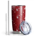 thumbnail image 2 of 20oz Tumblers Red Christmas Deer Pattern Stainless Steel Vacuum Insulated Double Wall Travel Tumbler Cups Mug with Lid and Straw,Cleaning Brush for Cold & Hot Drinks, 2 of 7