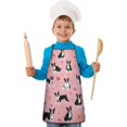 thumbnail image 2 of Boston Terrier Dogs and Flowers Kids Aprons for Girls and Boys,Adjustable Neck Strap Toddler Aprons for Kids Cooking Baking, 2 of 7