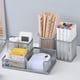 thumbnail image 3 of Portalápices para escritorio, organizador de malla de alambre, organizador con 3 compartimentos + portalápices de escritorio + caja de almacenamiento de artículos pequeños, 3 of 6