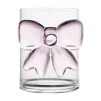 1 Pack Bow Wine Glasses Pink Bow Clear Cocktail Glasses Delicate and Elegant Pink Coupe Decorative Coquettish Container for Weddings Birthdays High-end Crystals