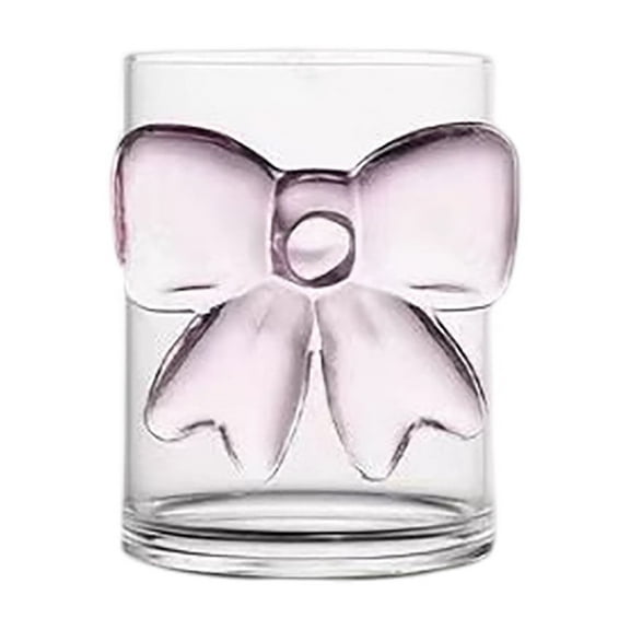 1 Pack Bow Wine Glasses Pink Bow Clear Cocktail Glasses Delicate and Elegant Pink Coupe Decorative Coquettish Container for Weddings Birthdays High-end Crystals