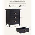 thumbnail image 7 of LAZZO 3-Drawer Nightstand Set of 2, Storage Side End Table for Bedroom and Living Room, Black, 7 of 7