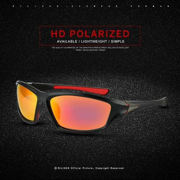 3uds. Gafas de sol polarizadas Hombres UV400 Gafas de conducción al aire libre (película) Negro Rojo