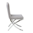 thumbnail image 3 of Beige Velvet Side Chairs (Set of 2) - Chrome X-Legs, Dining Room Seating, 35.5" High, Modern Design, Comfortable Foam Fill, Elegant Style, 3 of 6