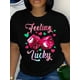 thumbnail image 1 of Camisetas con diseño gráfico para mujer, playera corta, clásico, estética, ropa de verano de los 90Lucky Heart Dice Print Crew Neck T-Shirt, Casual Short Sleeve T-Shirt For Spring & Summer, Women's, 1 of 6