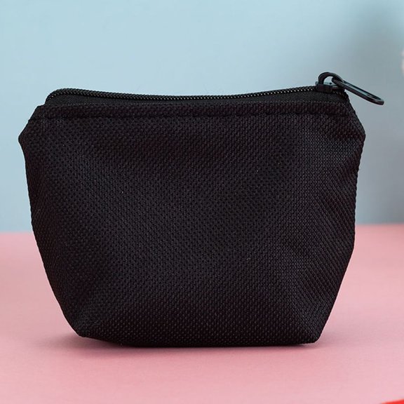 Solid Color Gift Clutch bag Women Pouch Key Storage Bag Zipper Canvas Coin Purse Money bag Wallet Handbag BLACK