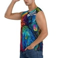 thumbnail image 3 of Balery Colorful Parrot Jungle Dream Men's Sleeveless Muscle Shirts Workout Tank Top, Moisture Wicking, Odor Protection-3X-Large, 3 of 8