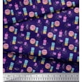 thumbnail image 2 of Soimoi Poly Georgette Fabric Donuts Food Print Sewing Fabric Yard 42 Inch Wide, 2 of 5