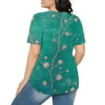 thumbnail image 4 of Womens Summer Floral Tops Short Sleeve Boho Shirts Dressy Casual Round Neck Tunic Loose Tee Blouses, 4 of 6