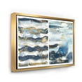 thumbnail image 3 of Designart 'Gold and Dark Blue Abstract Waves II' Modern Framed Canvas Wall Art Print, 3 of 5