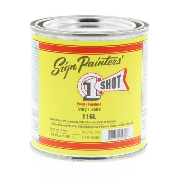 1 Shot Lettering Enamel, 8 oz., Ivory