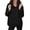 Black, variant on Fall Winter Women Long Sleeve Stand Collar Quilted Hoodies Puffer Jacket