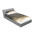 thumbnail image 2 of Ambesonne Grey Fitted Sheet & Pillow Sham Set, Cloudy Dark Sky Hurricane, Twin, Grey, 2 of 2