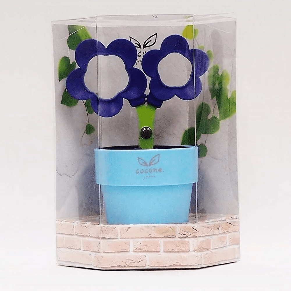 KIZAI Cocone Purple Flower Office Scissors with Stand Function as Pen Holder and Organizer