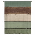 thumbnail image 2 of Green Brown Sheer Curtains 45 Inches Long, Country Wood Grain Abstract Stripe Light Filering Curtains, Breathable Simi Curtain Privacy Drapes for Kitchen Bathroom Lightweight Small Window Treatment, 2 of 9