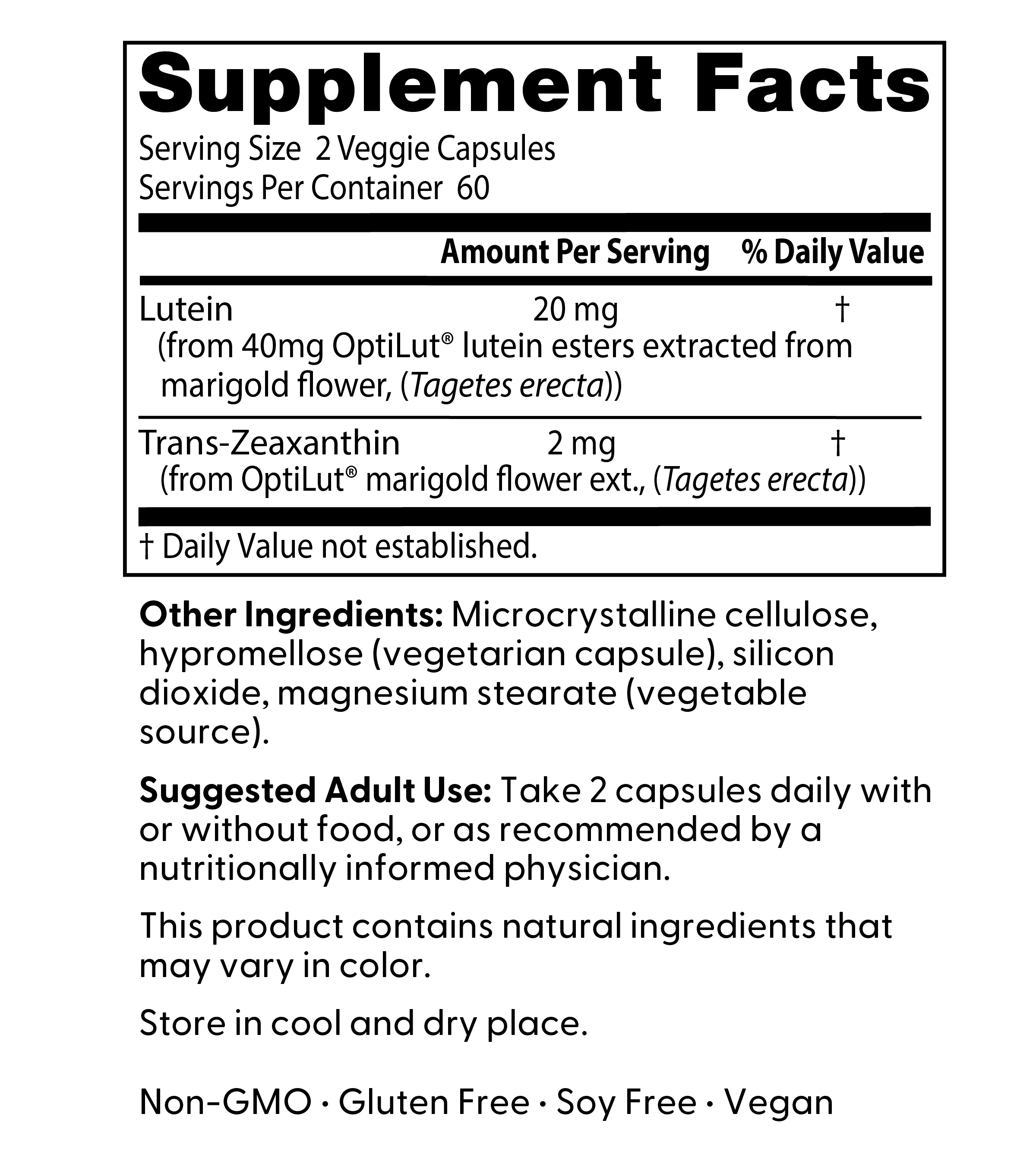 Doctor's Best Lutein with OptiLut, Non-GMO, Vegan, Gluten Free, Soy Free, Eye Health, 20 mg, 120 Veggie Caps