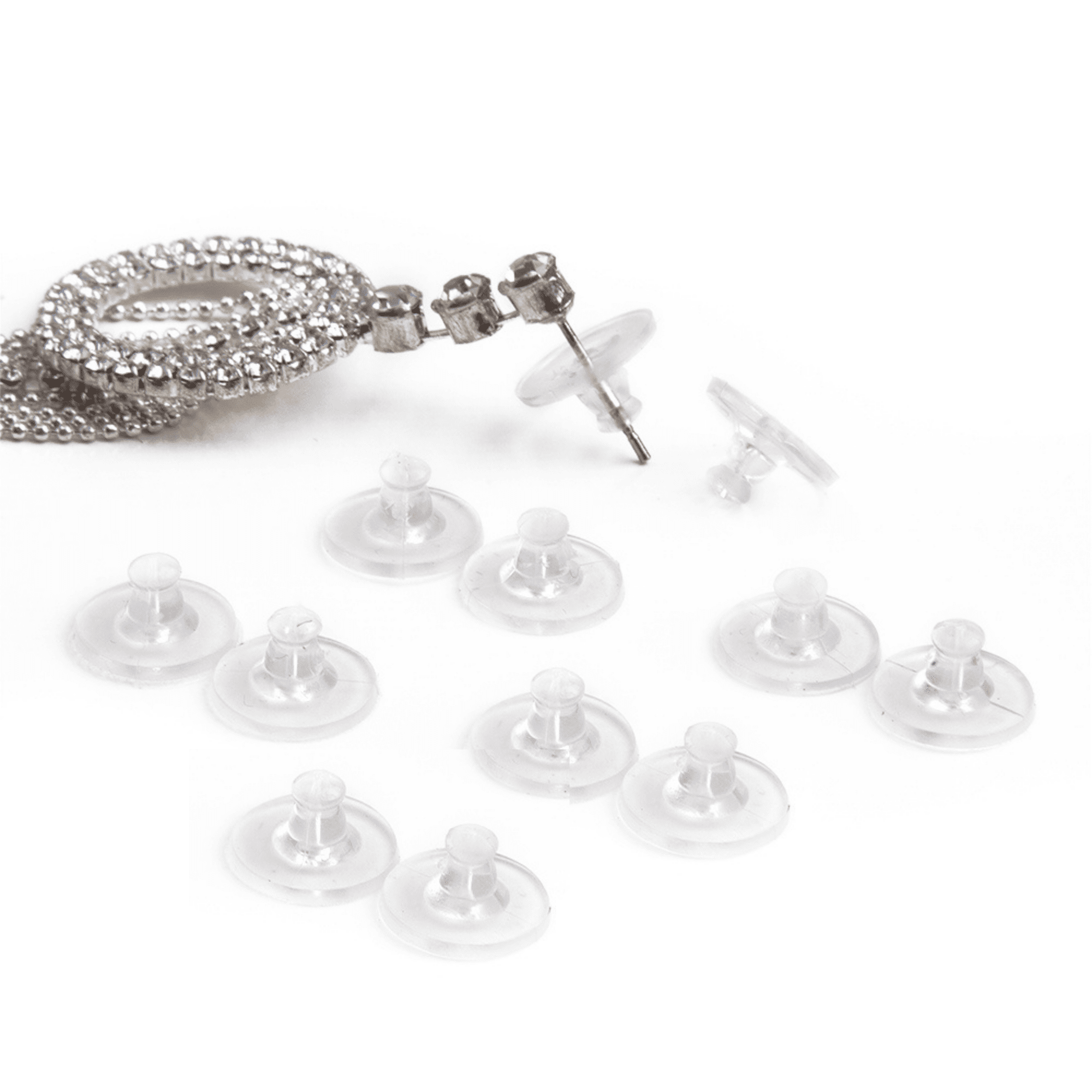 Plastic Earring Backs Clear Support Discs Clear Diskies 2 6 Pairs (00211)