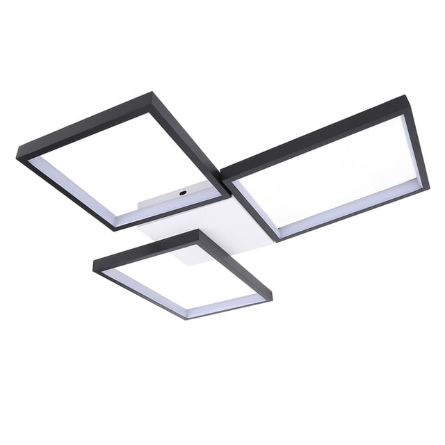 Lámpara De Techo LED Moderna, Diseño Cuadrado 3, Luz De Techo LED Regulable, Cuidado De Los Ojos, Resistente Al Calor Con Control Remoto Para Sala De Estar