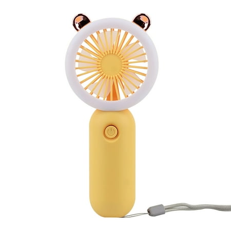 

RKZDSR Portable Handheld Fan with Light - USB Rechargeable Cosmetic Fan with Night Light for Lazy Desktop Use - Mini Pocket-Sized Small Fan