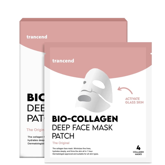 Trancend Original Real Deep Colágeno Mascarilla facial para el cuidado de la piel coreana Mascarillas hidratantes Cuidado de la piel Bio-colágeno Mascarilla de hoja de hidrogel durante la noche Minimi