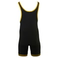 thumbnail image 2 of MATMAN #83 Adult Double Knit Nylon Singlet, Color: Black/Gold, Size: M (83-BLK/GLD-M), 2 of 2