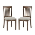 thumbnail image 3 of EOP Upholstered Dining Chair Set of 2, Farmhouse Kitchen Wood Chairs with Backrest, Modern Fabric Padded Dining Chairs for Kitchen, Living Room, Beige Pad, 3 of 11