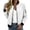 White, variant on SHENGXINY Womens Casual Zip Up Bomber Jacket Long Sleeve Lightweight Outerwear with Pockets Solid Color Jackets for Spring Fall Army Green L
