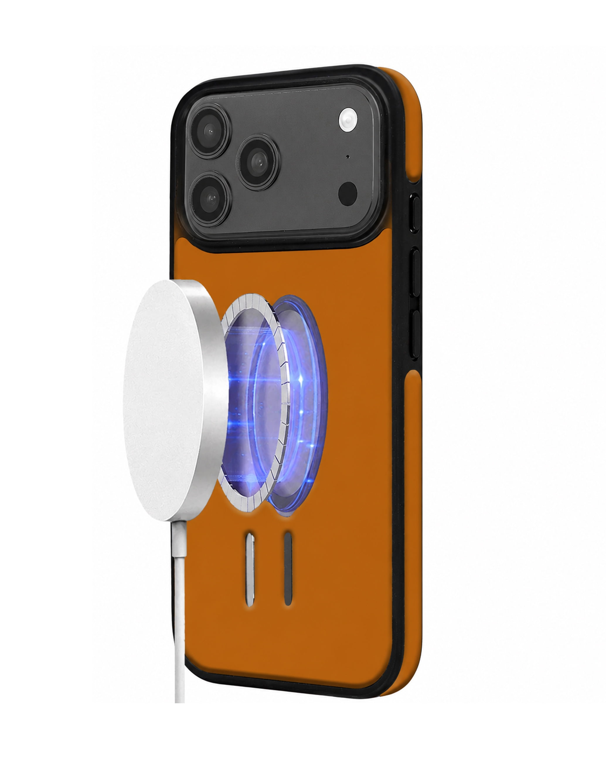Wireless Charging Clear Case with IC Chip for iPhone 17 Pro Max - Orange