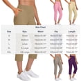 thumbnail image 2 of Womens Casual Cropped Pants Stretch High Waist Work Business Casual Capris Trouser with Pockets (S, Brown), 2 of 7