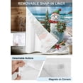 thumbnail image 3 of No Hook Shower Curtains with Snap-in Liner Set, Coastal Christmas Snowman Waterproof Hotel Style Bathroom Shower Curtain, Starfish Xmas Tree Beach Breathable Mesh Top Window Bath Curtains 66''x72'', 3 of 6