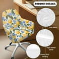 thumbnail image 5 of Xixirimido Lemon Blue Floral Pattern Swivel Armchair Accent Dining Chair Cover, Stretch Mid-Back Office Desk Chair Slipcover Leisure Arm Chair Protector Soft Covers for Home, 5 of 7