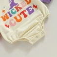 thumbnail image 5 of Inevnen Baby Girls Rompers Halloween Clothes Letter Witch Hat Print Contrast Color Bodysuits, 5 of 6