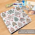 thumbnail image 4 of FORMRS 3 Ring Photo Album 4"x6" Self Adhesive Large Capacity PU Leather Cover, Beige Nordic Christmas House, 4 of 7