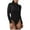 Black, variant on jsaierl Women's Crew Neck Long Sleeve Bodysuit Tops Sexy Body Suits Slim One Piece Quarter Zip Shapewear Jumpsuit