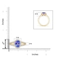 thumbnail image 4 of ANGARA Natural Oval 1.9 ct Tanzanite Split Shank Halo Ring in 14K Yellow Gold for Women (Size-9x7mm) | December Birthstone, Birthday, Anniversary, Jewelry Gift for Women | Natural Tanzanite Ring, 4 of 8