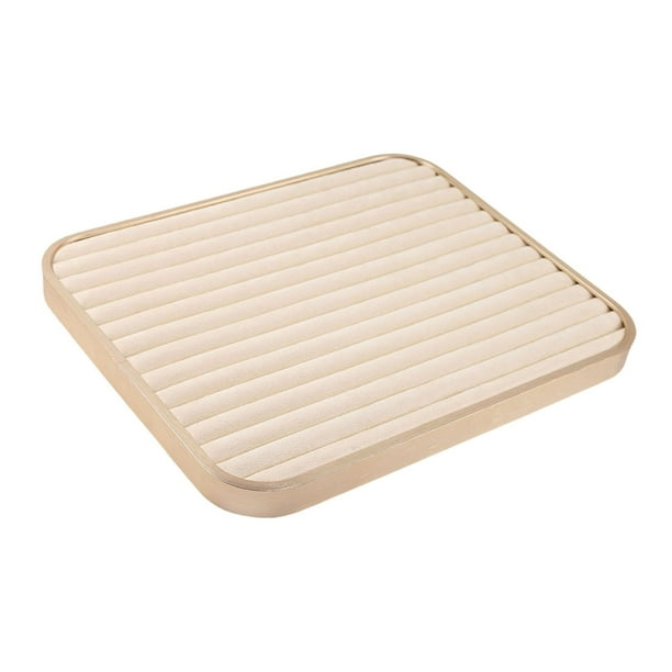 Bandeja organizadora de joyas de terciopelo, resistente y ligera, para exhibir joyas. Beige rectangular