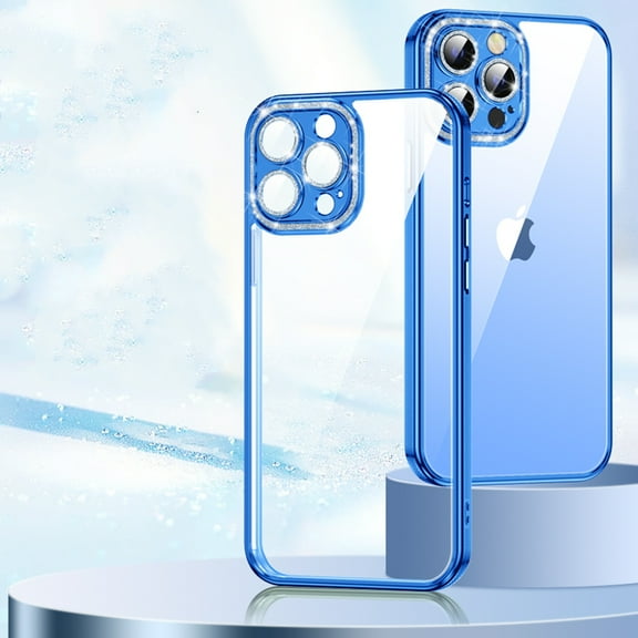 Allytech Transparent Clear Case for iPhone 13 Luxury Crystal Case Glitter Camera Protection Soft TPU Ultra Slim Thin Shockproof Case For iPhone 13,Blue