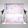 thumbnail image 1 of EREHome Polyester Fabric 5x7ft Children Photography Backdrops Blue Butterfly and Purple Wall Photo Studio Props Background, 1 of 2