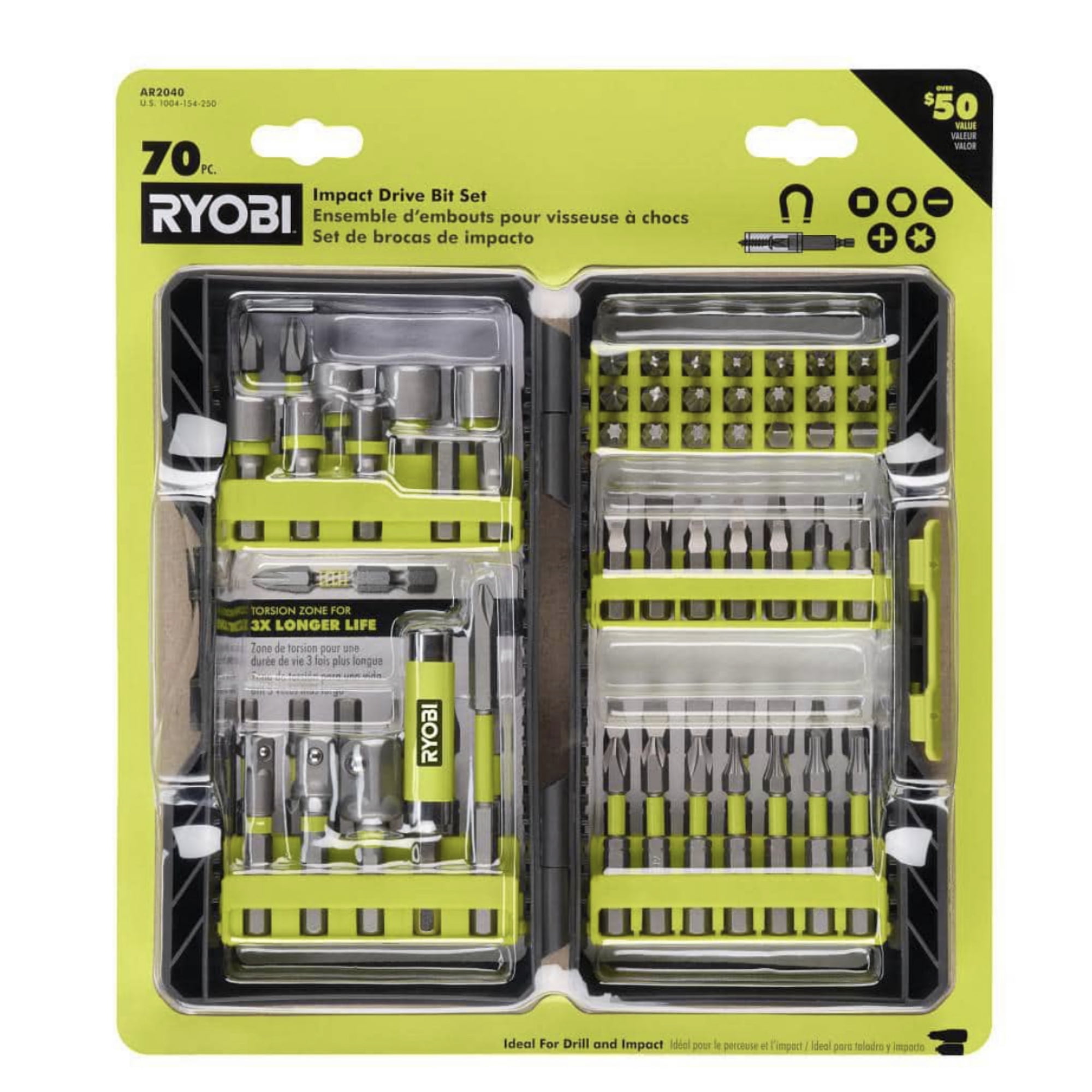 Cordless 1/2 inch Drill Driver Bundle - Includes Cordless 1/2 Drill Driver, 70 Piece Drill Bit Set, 18-Volt Lithium-ion Battery, Charger and Tool Bag
