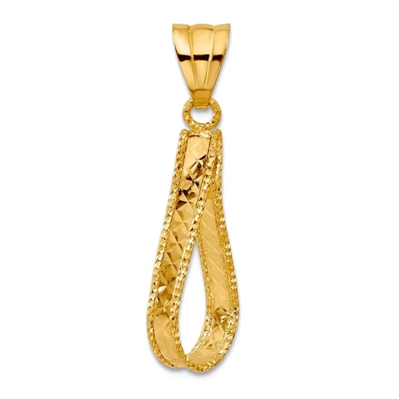 9.75mm 14k Solid Yellow Gold Polished and Sparkle-Cut Pendant Necklace Pendant for Women - 1.5 Grams