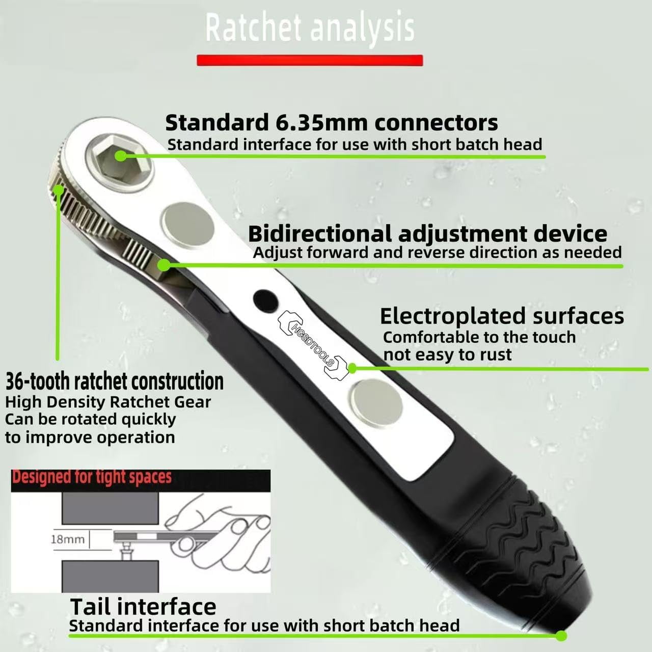 MKEUDQ-36in1 Right Angle Screwdriver Set 1/4 Mini Ratchet Wrench S2 Magnetic 1/4 Bits 90 Degree Offset Screwdriver Metric/SAE Allen Bits Dedicated to Small Spaces Home&Outdoor Portable Tools