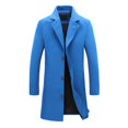 thumbnail image 6 of Men Woolen Coat Men's Woolen Coat Notch Lapel Long Sleeve Single Breasted Jacket Solid Color Windproof Business Casual Overcoat Men Coat, 6 of 7