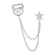 thumbnail image 2 of Broche de estrella con placa para cuello de traje de hombre, alfiler para decoración de camisa, insignia con borla y cadena fácil de usar. Argén, 2 of 9