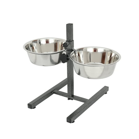 UPC: 0799665920456 | Iconic Pet Adjustable Stainless Steel Pet Double Diner For Dog  5 Qt  160 Oz  20 Cup
