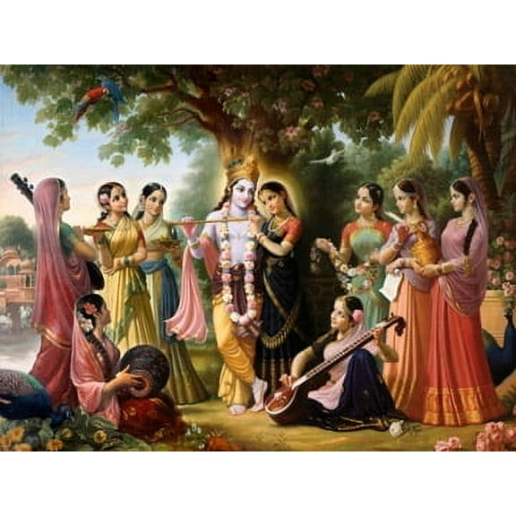 Radha Gopinatha with Astasakhis 18x24