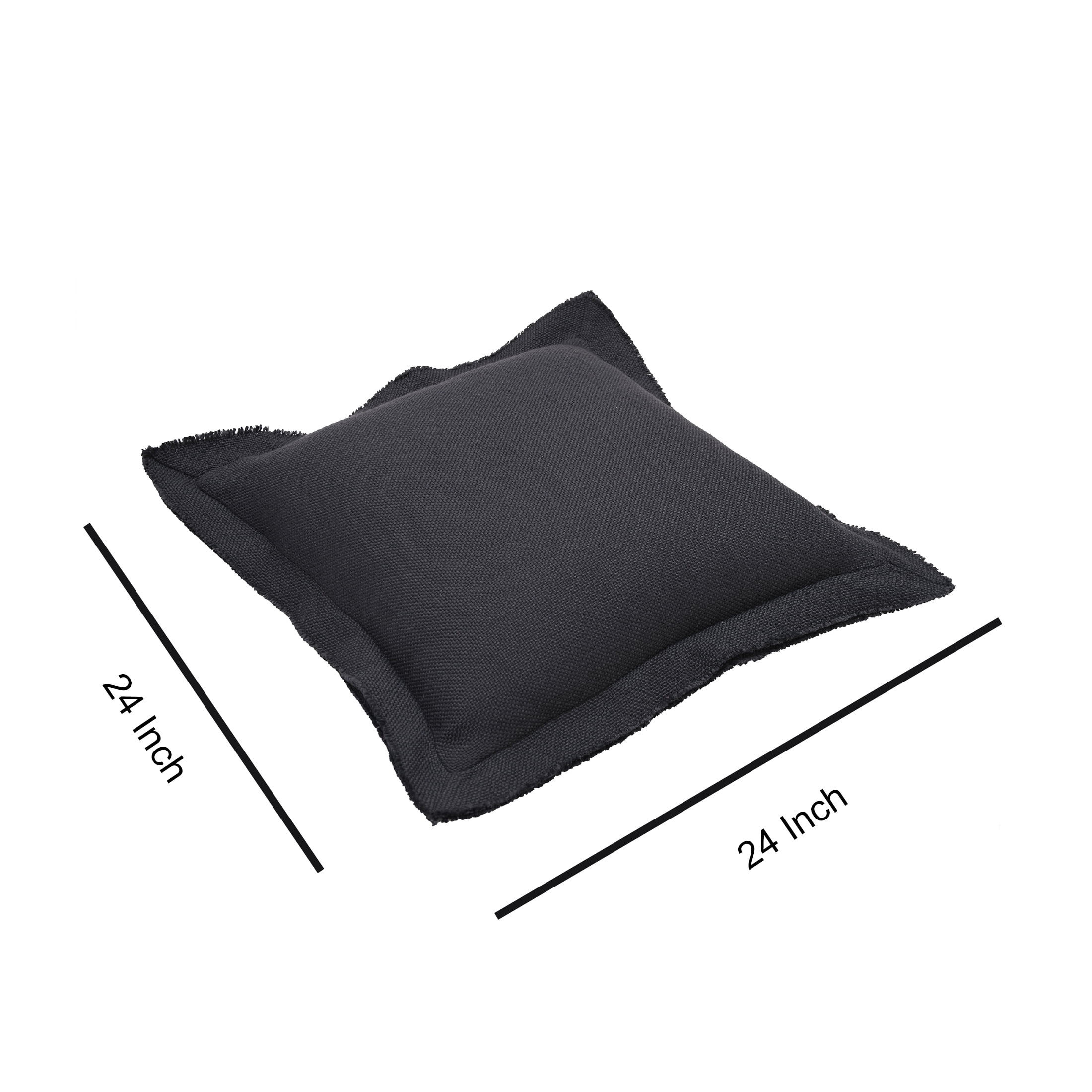 Better Homes & Gardens 24" x 24" Blake Bi-Flange Throw Pillow Cover, Grey Shadow