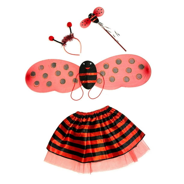 Kit de disfraz de abeja para niñas, accesorios para fiestas de carnaval y disfraces Rojo