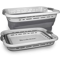 Brookstone 11 Gallon Collapsible Laundry Basket, Gray