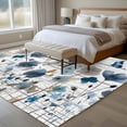 thumbnail image 5 of Spring Flowers Area Rugs 5x7 ft Watercolor Grey Blue Floral Leaf Butterfly White Wood Grain Washable Rug Non Slip Indoor Carpet Absorbent Floor Mat for Living Room Bedroom Dining Room, 5 of 9