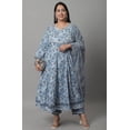 thumbnail image 5 of Rajnandini Women's Pure Cotton Jaipuri Printed & Embroidered Kurta Set With Dupatta (JOPLJPR823x-3XL_Sky Blue_3XL), 5 of 5